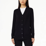 JAJU Soft V-Neck Half Cardigan – Black