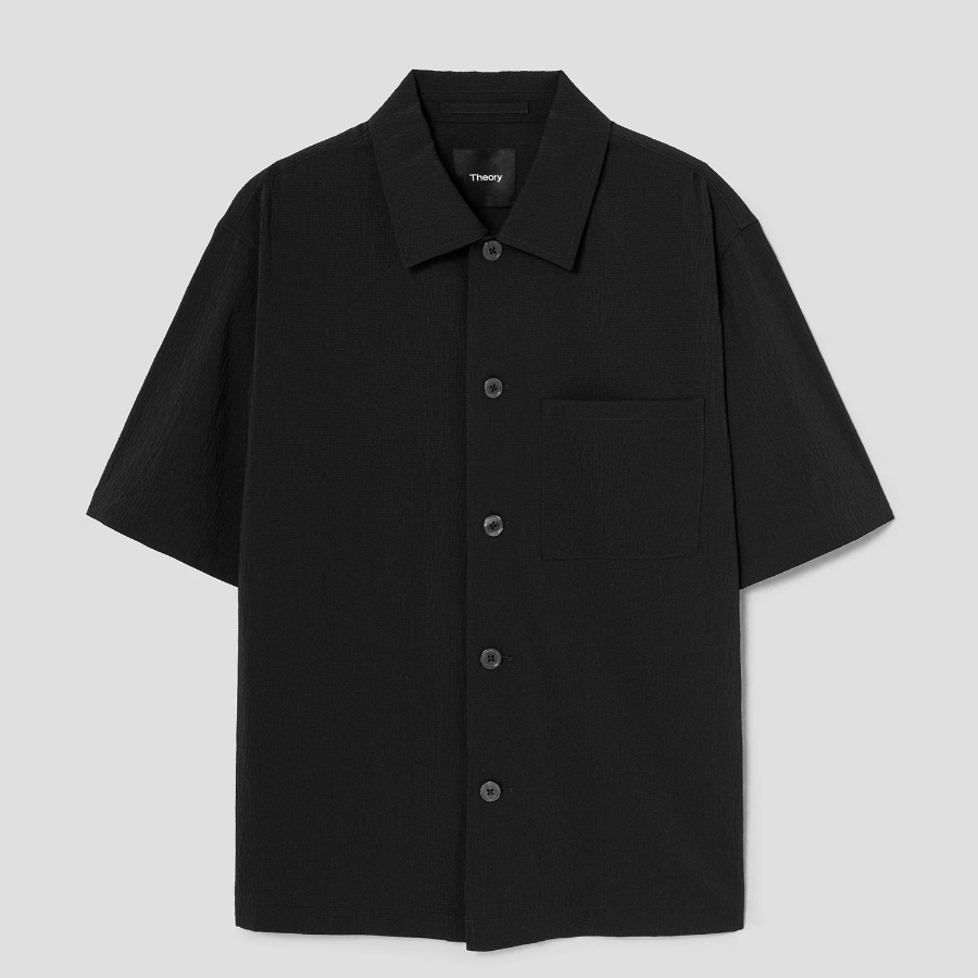 Theory Men Kelso Short Sleeve Overshirt - Black