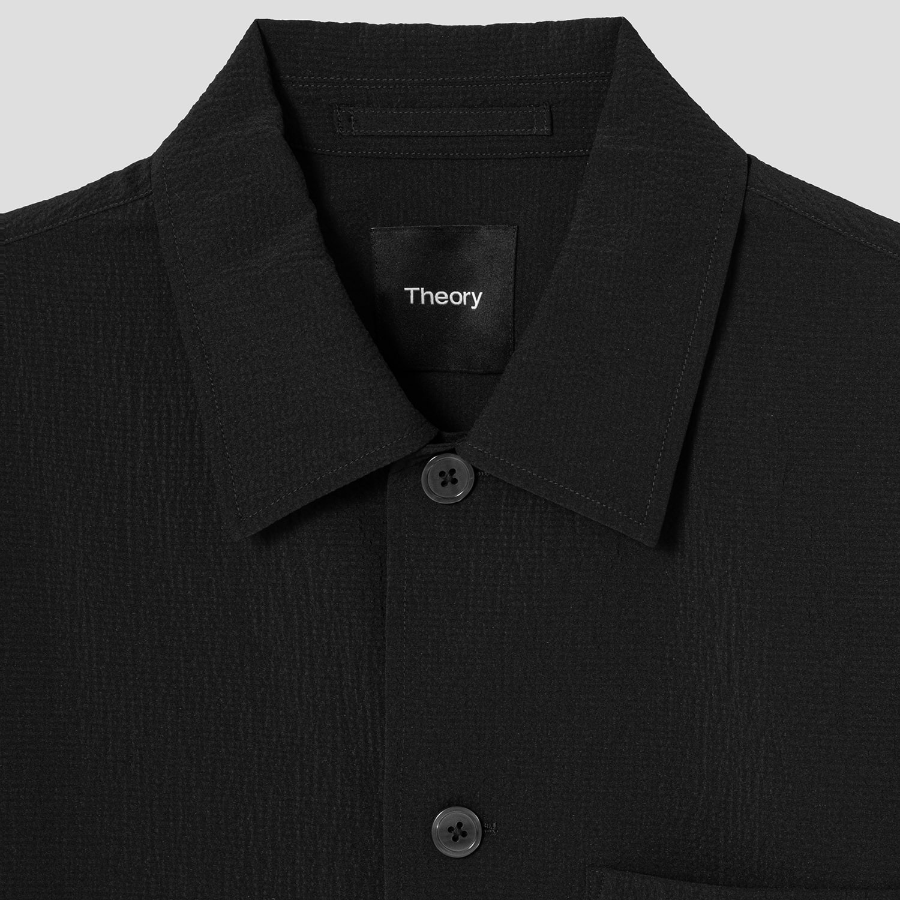 Theory Men Kelso Short Sleeve Overshirt - Black