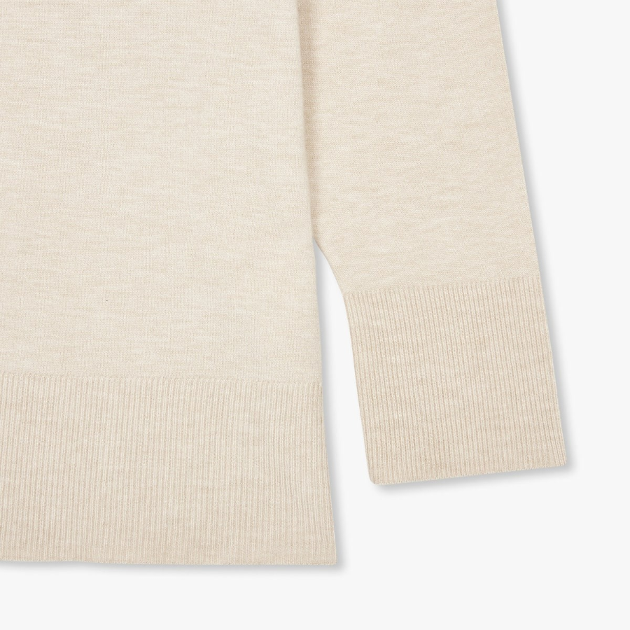 JAJU Soft V-Neck Half Cardigan – Beige