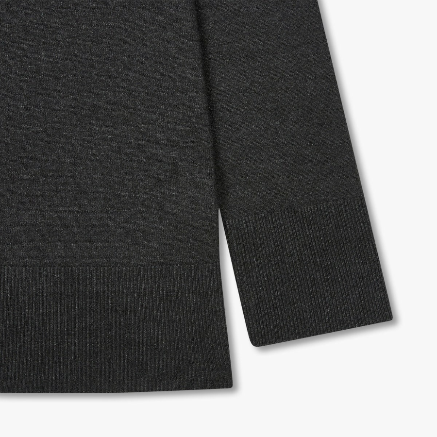 JAJU Soft V-Neck Half Cardigan – Charcoal