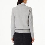 JAJU Soft Collar Cardigan – Melange Grey