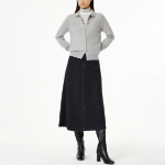 JAJU Soft Collar Cardigan – Melange Grey