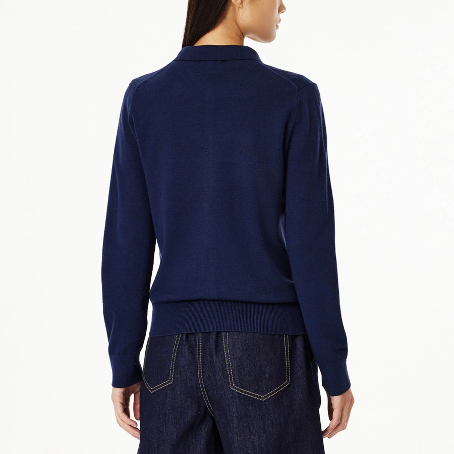 JAJU Soft Collar Cardigan – Navy