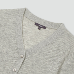 JAJU Ribbed V-Neck Knit Cardigan – Grey