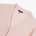JAJU Merino Wool V-Neck Knit Cardigan – Pink