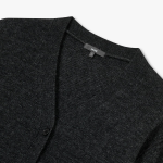 JAJU Merino Wool V-Neck Knit Cardigan – Charcoal