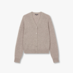 JAJU Merino Wool V-Neck Knit Cardigan – Beige