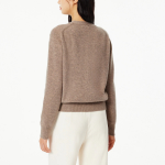 JAJU Merino Wool V-Neck Knit Cardigan – Beige