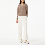 JAJU Merino Wool V-Neck Knit Cardigan – Beige