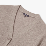 JAJU Merino Wool V-Neck Knit Cardigan – Beige