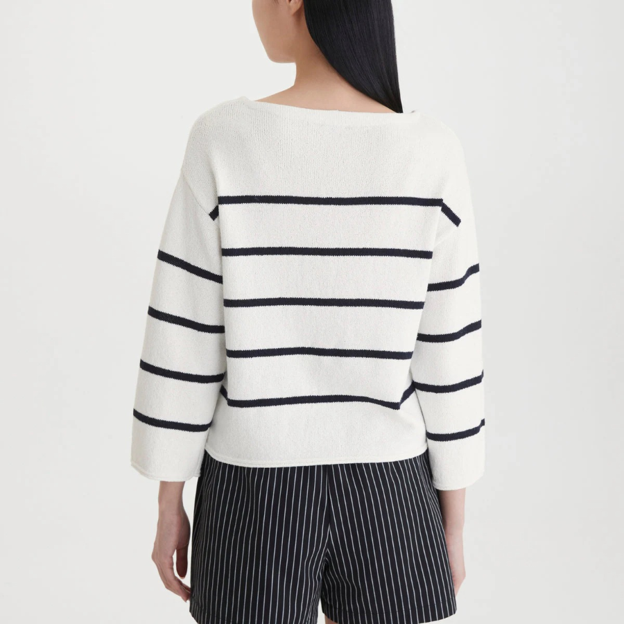 JAJU Boucle Stripe Knit – Light Blue