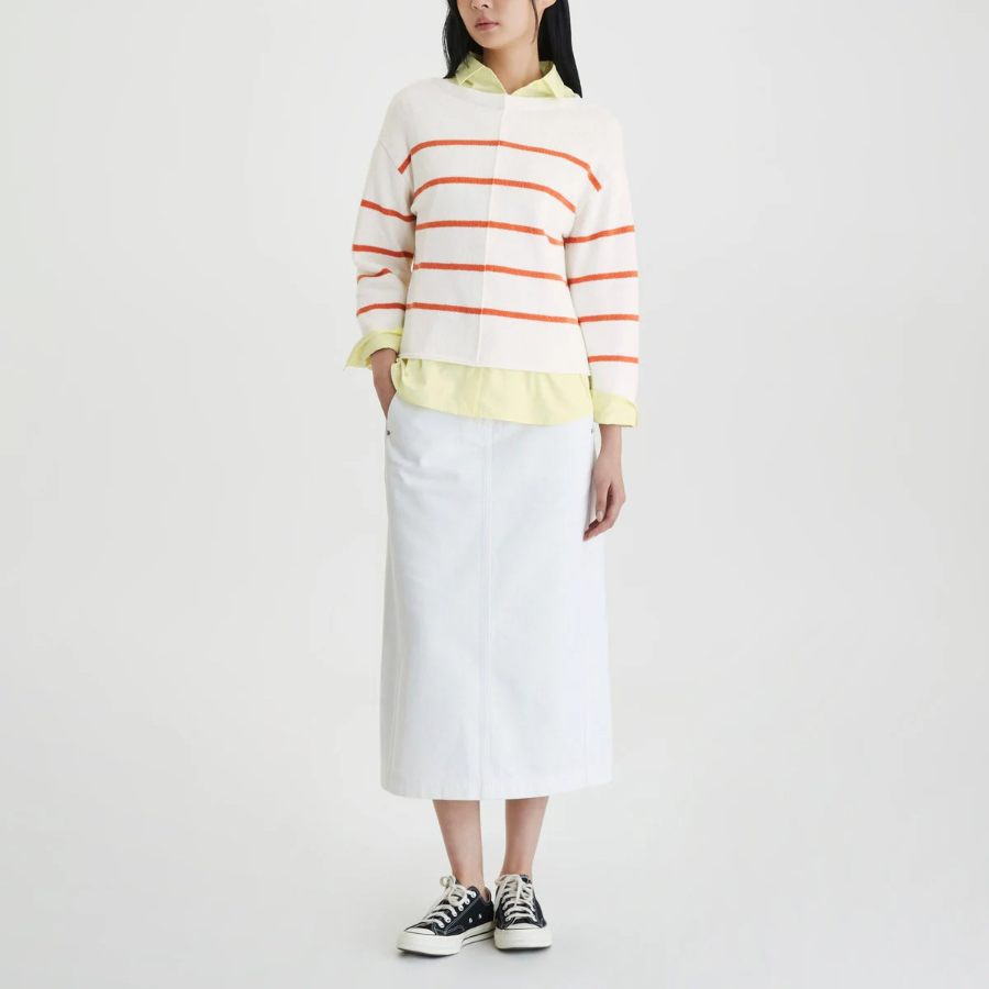 JAJU Boucle Stripe Knit – Light Orange