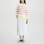JAJU Boucle Stripe Knit – Light Orange