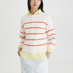 JAJU Boucle Stripe Knit – Light Orange