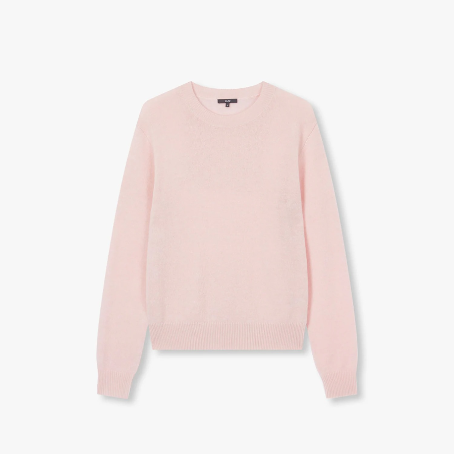 JAJU Merino Wool Round-Neck Knit – Pink