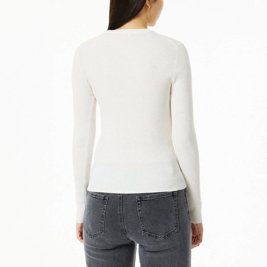 JAJU Ribbed Long-Sleeve Knit – Ivory