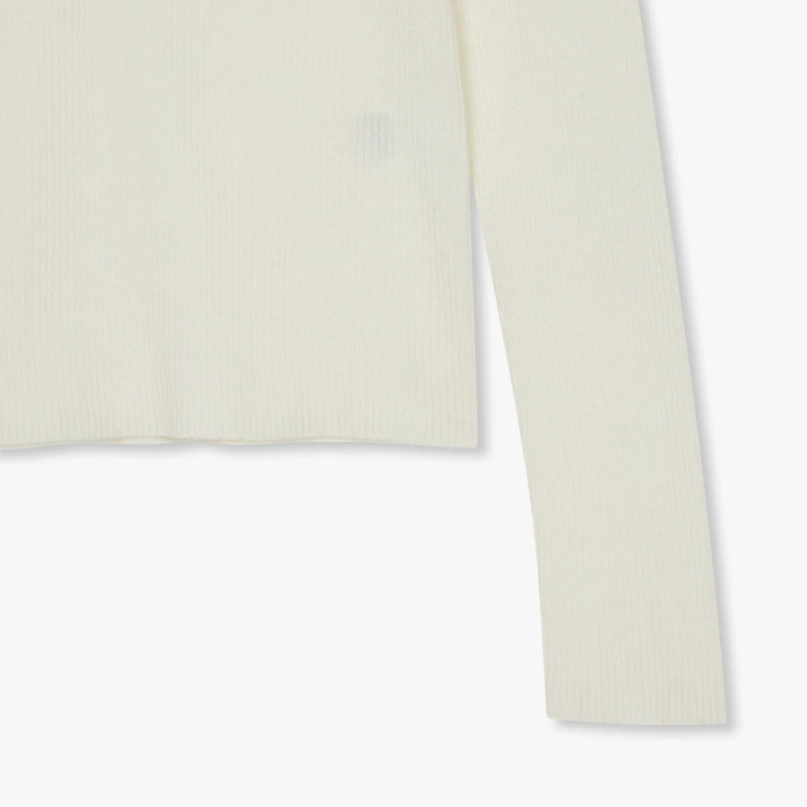 JAJU Ribbed Long-Sleeve Knit – Ivory