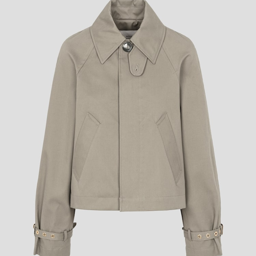 AMI Women Buttoned Short Trench Jacket – Beige