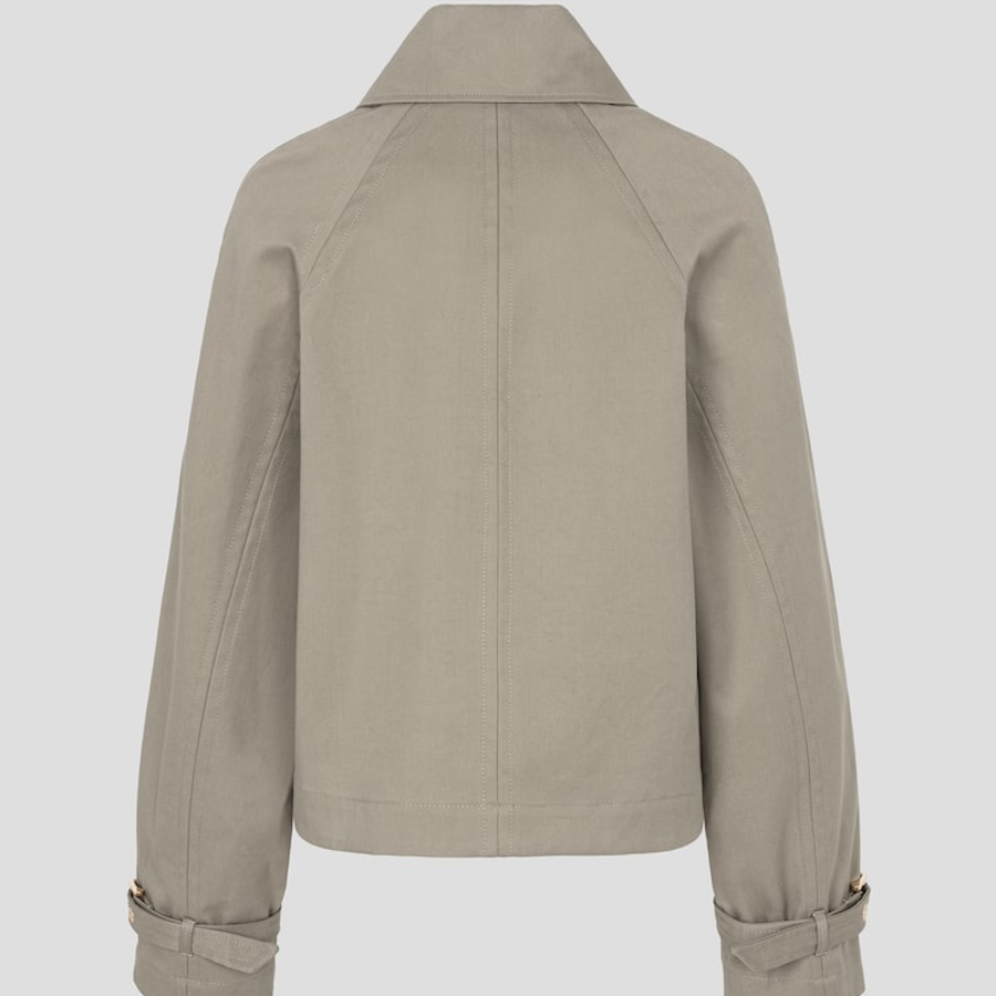 AMI Women Buttoned Short Trench Jacket – Beige