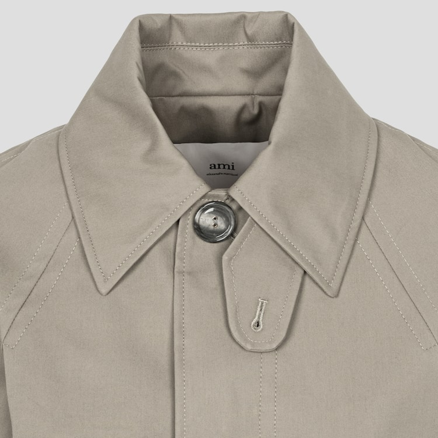 AMI Women Buttoned Short Trench Jacket – Beige