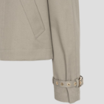 AMI Women Buttoned Short Trench Jacket – Beige