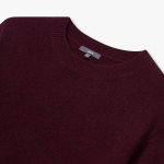 JAJU Merino Wool Round-Neck Knit – Burgundy