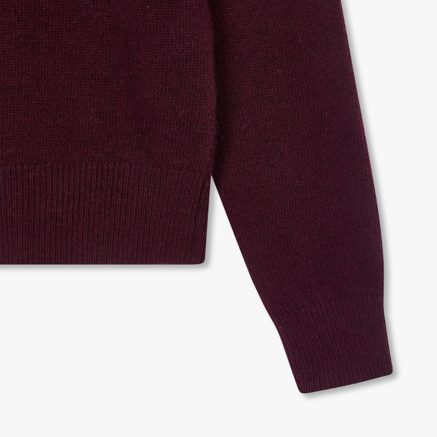 JAJU Merino Wool Round-Neck Knit – Burgundy