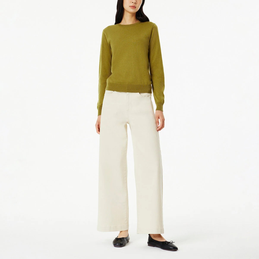 JAJU Round-Neck Knit – Olive