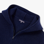 JAJU Hairy Hooded Zip-Up Cardigan – Navy