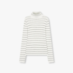 JAJU Ribbed Turtleneck Knit – Light Grey