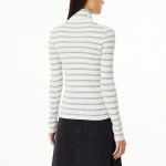 JAJU Ribbed Turtleneck Knit – Light Grey