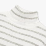 JAJU Ribbed Turtleneck Knit – Light Grey