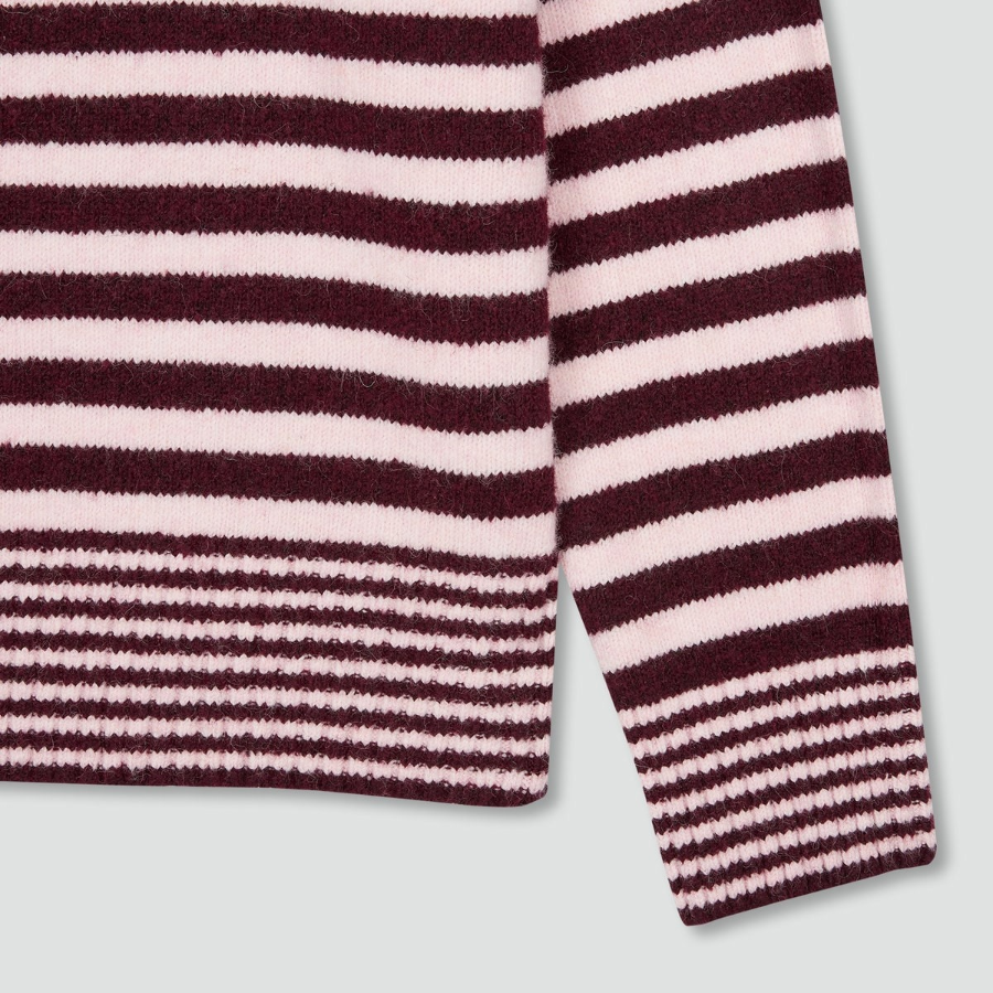 JAJU Stripe Knit – Burgundy