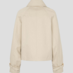 AMI Women Buttoned Short Trench Jacket – Light Beige