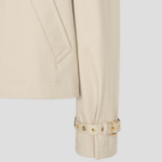 AMI Women Buttoned Short Trench Jacket – Light Beige