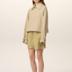 AMI Women Buttoned Short Trench Jacket – Light Beige