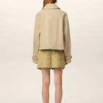 AMI Women Buttoned Short Trench Jacket – Light Beige