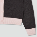 JAJU Contrast Trim Knit Cardigan – Charcoal