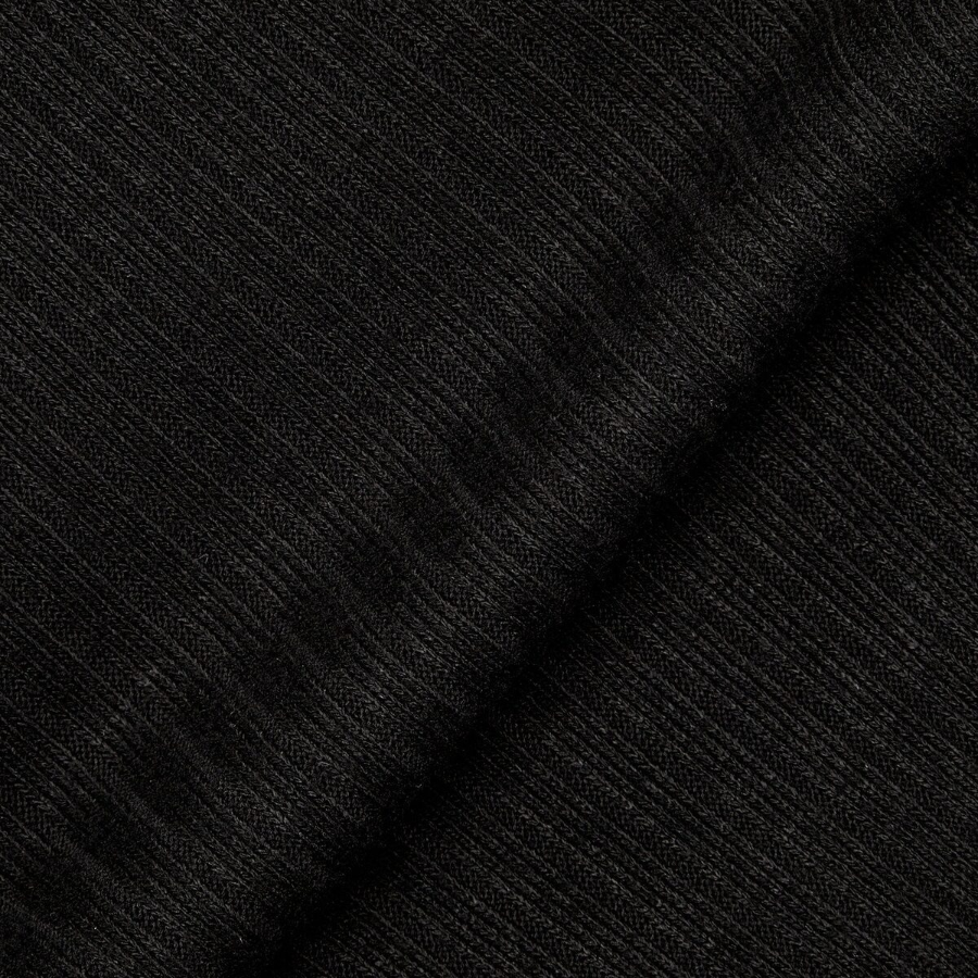 JAJU Hairy Ribbed Zip-Up Cardigan – Black