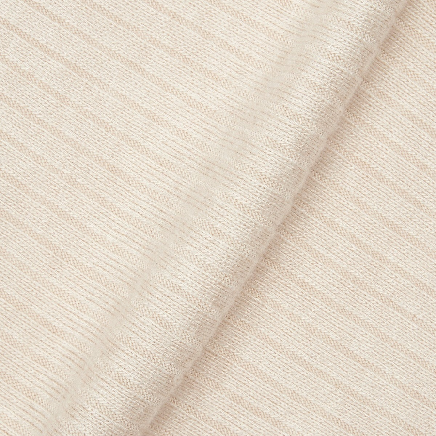 JAJU Hairy Ribbed Zip-Up Cardigan – Beige