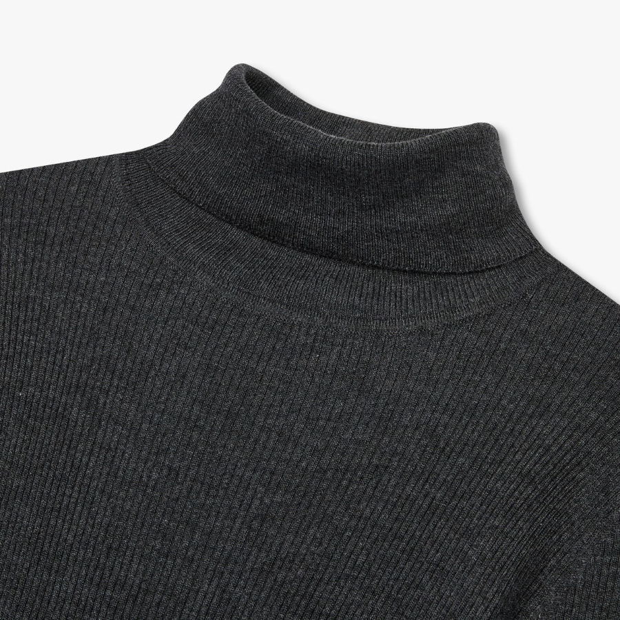 JAJU Ribbed Turtleneck Knit – Charcoal