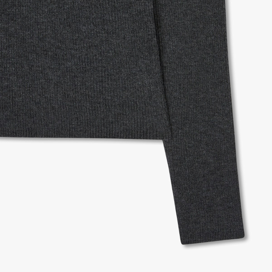 JAJU Ribbed Turtleneck Knit – Charcoal