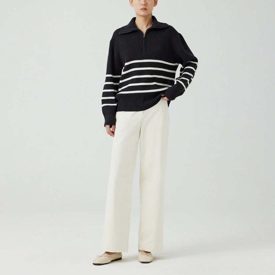 JAJU Half-Zip Knit – Dark Grey