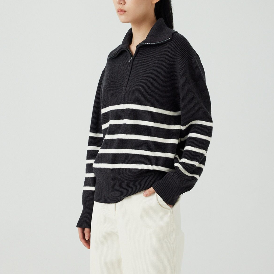 JAJU Half-Zip Knit – Dark Grey