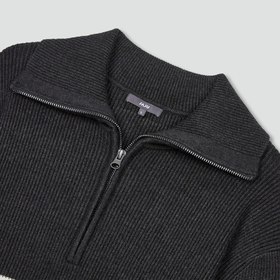 JAJU Half-Zip Knit – Dark Grey