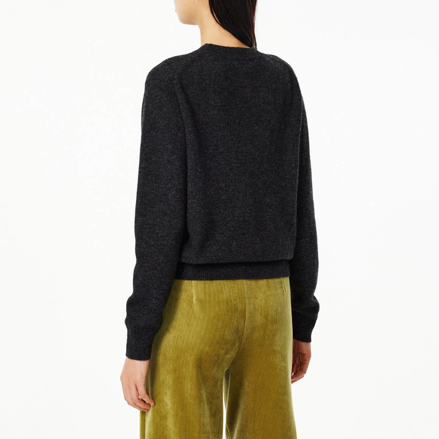 JAJU Merino Wool Round Neck Knit – Charcoal