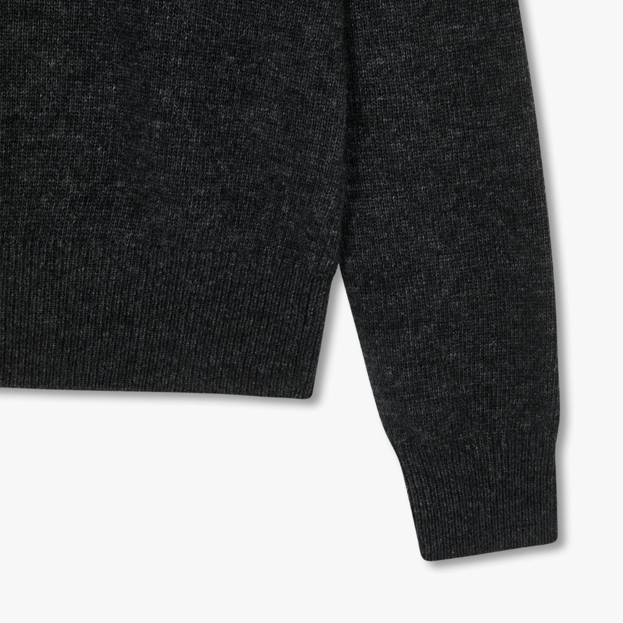 JAJU Merino Wool Round Neck Knit – Charcoal