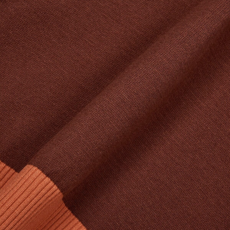 JAJU Contrast Trim Knit Cardigan – Brown