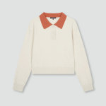 JAJU Contrast Collar Knit – Ivory